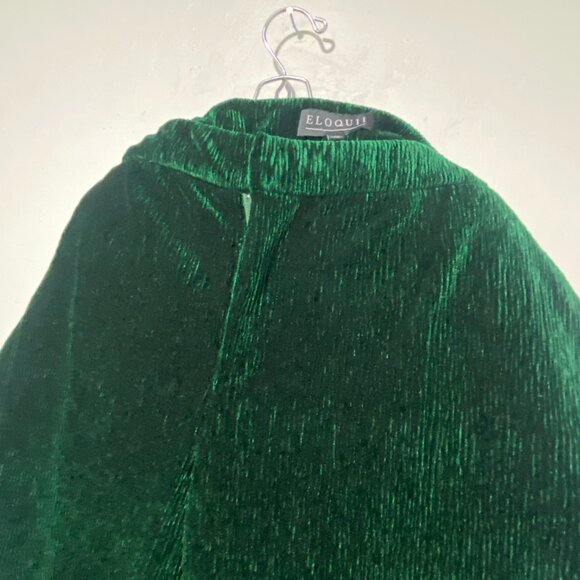 Eloquii Deep Green Velvet Spants 20 - Picture 4 of 4
